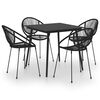 vidaXL 5 r&eacute;szes fekete PVC rattan k&uuml;lt&eacute;ri &eacute;tkezőgarnit&uacute;ra