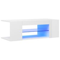 vidaXL magasfényű fehér TV-szekrény LED lámpákkal 90 x 39 x 30 cm