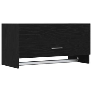vidaXL Ruh&aacute;sszekr&eacute;ny Fekete t&ouml;lgy 70 x 32,5 x 35 cm Szerelt Fa