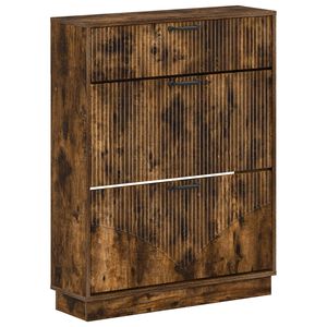 vidaXL Cipőszekr&eacute;ny HOORN 78 x 24 x 100 cm Szerelt Fa F&uuml;st&ouml;s T&ouml;lgy