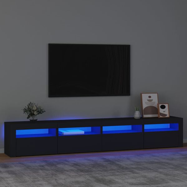 vidaXL fekete TV-szekr&eacute;ny LED-l&aacute;mp&aacute;kkal 240x35x40 cm