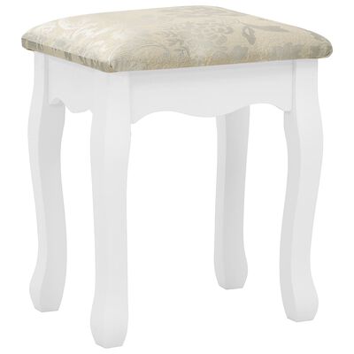 vidaXL fehér császárfa fésülködőasztal-szett ülőkével 100x40x146 cm