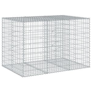 vidaXL horganyzott vas gabion kos&aacute;r fed&eacute;llel 150 x 100 x 100 cm