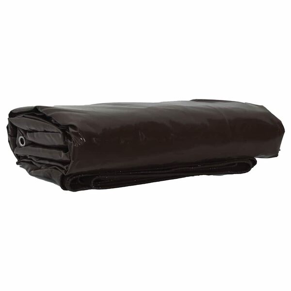 vidaXL Ponyva 650g / m² Barna 3 x 6 m Vászon PVC bevonattal