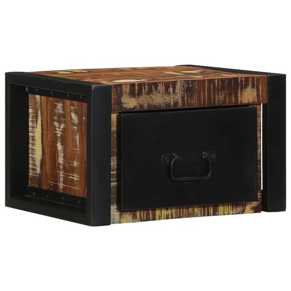 vidaXL többszínű tömör újrahasznosított fa éjjeliszekrény 40x35x25 cm