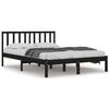 vidaXL Super King fekete t&ouml;m&ouml;r fenyőfa &aacute;gykeret 180 x 200 cm