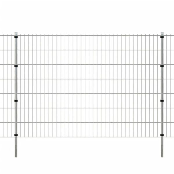 vidaXL 10 db ez&uuml;stsz&iacute;nű horganyzott ac&eacute;l kerti ker&iacute;t&eacute;sp&oacute;zna 200 cm