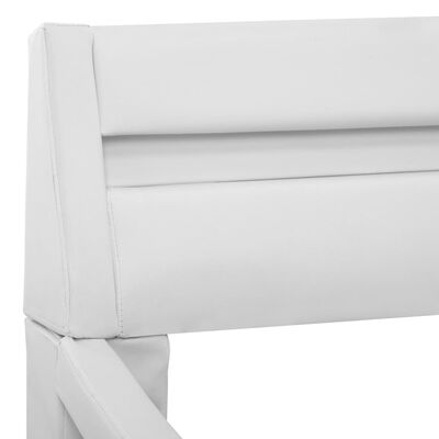 vidaXL fehér LED-es műbőr ágykeret 140 x 200 cm