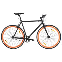 vidaXL fekete és narancssárga fix áttételes kerékpár 700c 51 cm