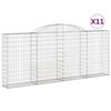 vidaXL 11 db &iacute;ves horganyzott vas gabion kos&aacute;r 300x30x120/140 cm