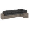 vidaXL 6 r&eacute;szes sz&uuml;rke polyrattan kerti &uuml;lőgarnit&uacute;ra p&aacute;rn&aacute;kkal