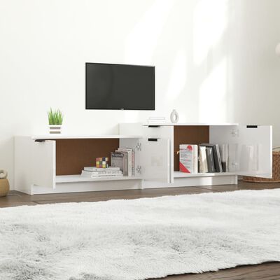 vidaXL fehér magasfényű szerelt fa TV-szekrény 158,5x36x45 cm