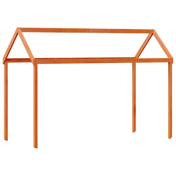 vidaXL viaszbarna t&ouml;m&ouml;r fenyőfa gyerek&aacute;gytető 207 x 95,5 x 159 cm