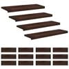 vidaXL L&eacute;pcsőszőnyegek 16 db 80 x 25 x 2 cm S&ouml;t&eacute;t Barna T&ouml;m&ouml;r b&uuml;kkfa