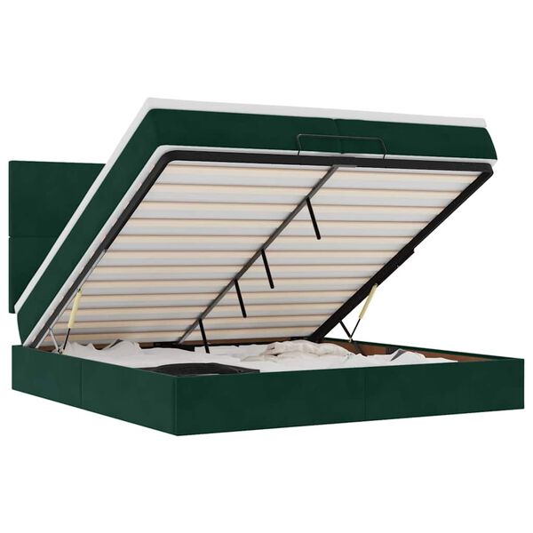 vidaXL Ottom&aacute;n &aacute;gykeret matracokkal S&ouml;t&eacute;tz&ouml;ld 200x200cm b&aacute;rsony