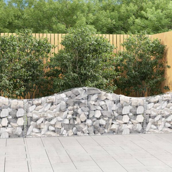 vidaXL 13 db íves horganyzott vas gabion kosár 200x30x60/80 cm