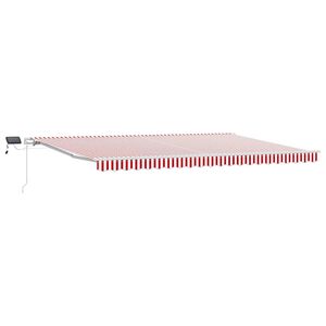 vidaXL Beh&uacute;zhat&oacute; napellenző Piros &eacute;s Feh&eacute;r 500 &times; 300 cm