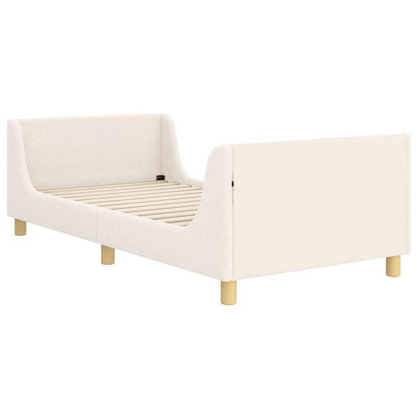 vidaXL Gyerekágy kerettel fejtámlával Krém 90 x 200 cm Juh Gyapjú