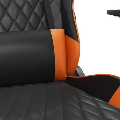 vidaXL fekete és narancssárga műbőr játékszék lábtartóval
