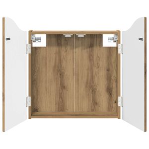 vidaXL Darts szekr&eacute;ny K&eacute;zműves T&ouml;lgy 56 x 12 x 63 cm Szerelt Fa