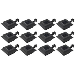 vidaXL 12 db fekete n&eacute;gyzet alak&uacute; k&uuml;lt&eacute;ri napelemes LED l&aacute;mpa 12 cm