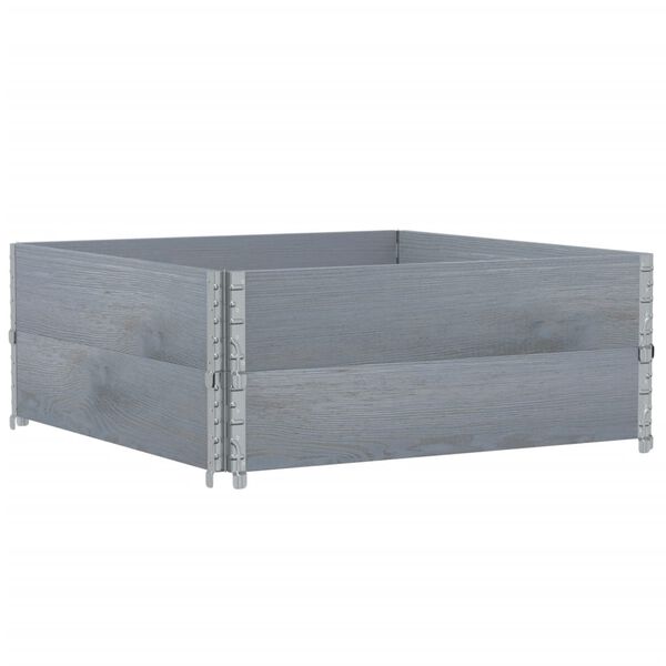 vidaXL 2 db sz&uuml;rke t&ouml;m&ouml;r fenyőfa raklapmagas&iacute;t&oacute; 100 x 100 cm