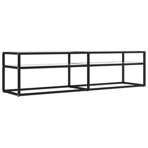 vidaXL feh&eacute;r m&aacute;rv&aacute;ny sz&iacute;nű edzett &uuml;veg TV-szekr&eacute;ny 160x40x40,5 cm