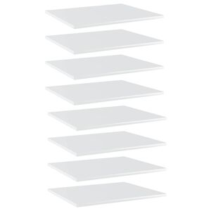 vidaXL 8 db magasf&eacute;nyű feh&eacute;r forg&aacute;cslap k&ouml;nyvespolc 60 x 50 x 1,5 cm
