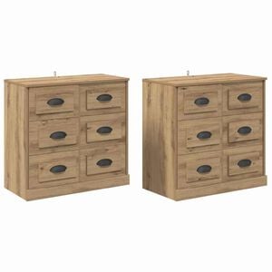 vidaXL Oldalszekr&eacute;nyek 2 pcs Artisan t&ouml;lgy 70 x 35,5 x 67,5 cm Faanyag