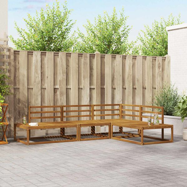 vidaXL K&uuml;lt&eacute;ri kanap&eacute; szett 4 Darab Term&eacute;szetes T&ouml;m&ouml;r Ak&aacute;cfa