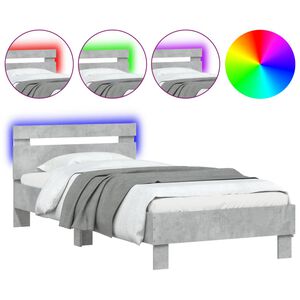 vidaXL betonsz&uuml;rke &aacute;gykeret fejt&aacute;ml&aacute;val &eacute;s LED-vil&aacute;g&iacute;t&aacute;ssal 90x200 cm
