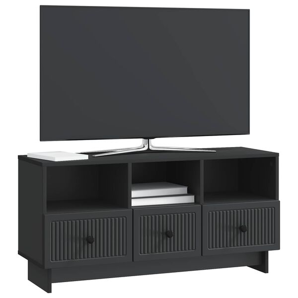vidaXL TV szekr&eacute;ny fi&oacute;kkal Fekete 102 x 34,5 x 50 cm Szerelt Fa