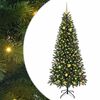 vidaXL Mű kar&aacute;csonyfa 300 LED-del &aacute;llv&aacute;nnyal Z&ouml;ld 210 cm PE &eacute;s PVC