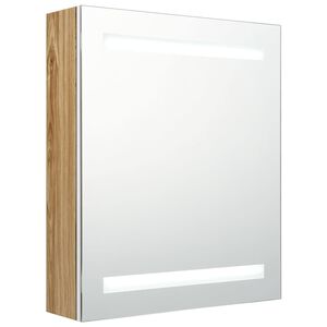 vidaXL feh&eacute;r-t&ouml;lgysz&iacute;nű LED-es t&uuml;kr&ouml;s f&uuml;rdőszobaszekr&eacute;ny 50x14x60 cm