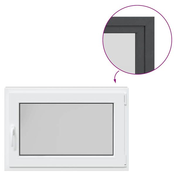 vidaXL "RISOR" pinceablak 90x60 cm, buk&oacute;-ny&iacute;l&oacute;, DIN, jobb oldali, antracit