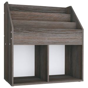 vidaXL sz&uuml;rke-sonoma sz&iacute;nű szerelt fa gyerek &uacute;js&aacute;gtart&oacute; 71x30x78,5 cm