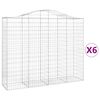 vidaXL 6 db &iacute;ves horganyzott vas gabion kos&aacute;r 200x50x160/180 cm