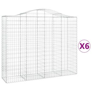 vidaXL 6 db &iacute;ves horganyzott vas gabion kos&aacute;r 200x50x160/180 cm
