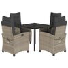 vidaXL 5r&eacute;szes vil&aacute;gossz&uuml;rke polyrattan kerti &eacute;tkezőgarnit&uacute;ra p&aacute;rn&aacute;val