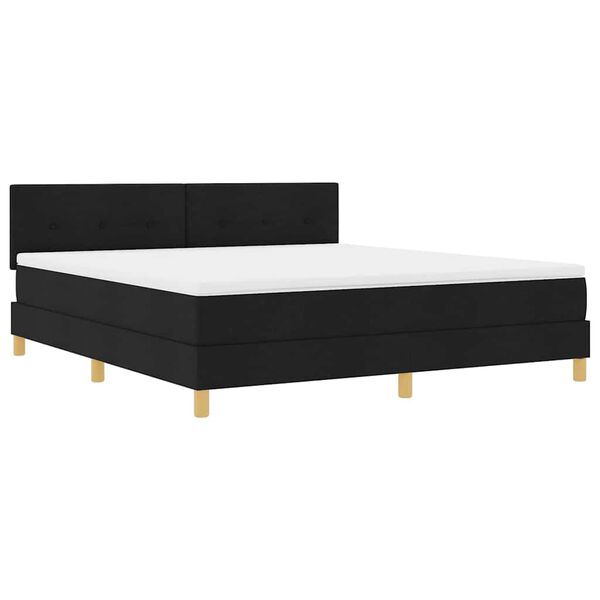 vidaXL Boxspring ágy matraccal matracmal Fekete 180 x 200 cm szövet