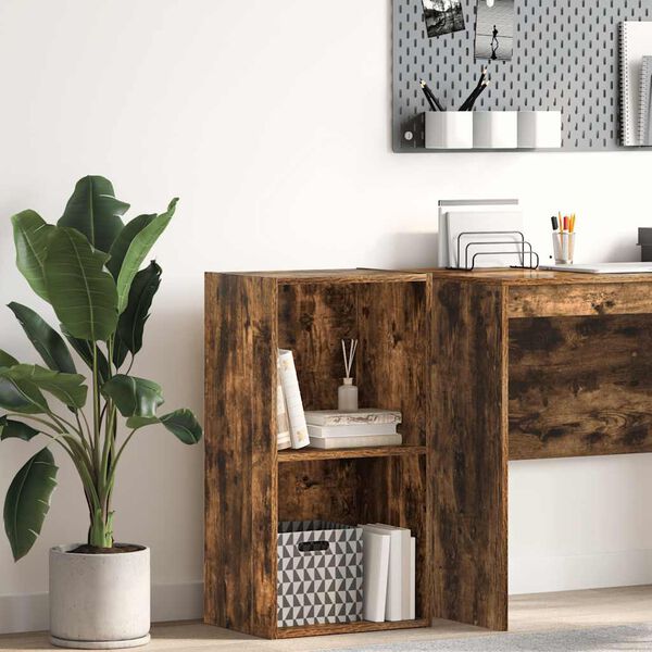 vidaXL f&uuml;st&ouml;s t&ouml;lgy sz&iacute;nű szerelt fa k&ouml;nyvespolc 40 x 30 x 77 cm