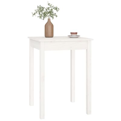 vidaXL fehér tömör fenyőfa ebédlőasztal 55 x 55 x 75 cm