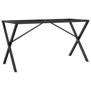 vidaXL ac&eacute;l &eacute;tkezőasztall&aacute;bak X-alak&uacute; v&aacute;zzal 140 x 60 x 73 cm