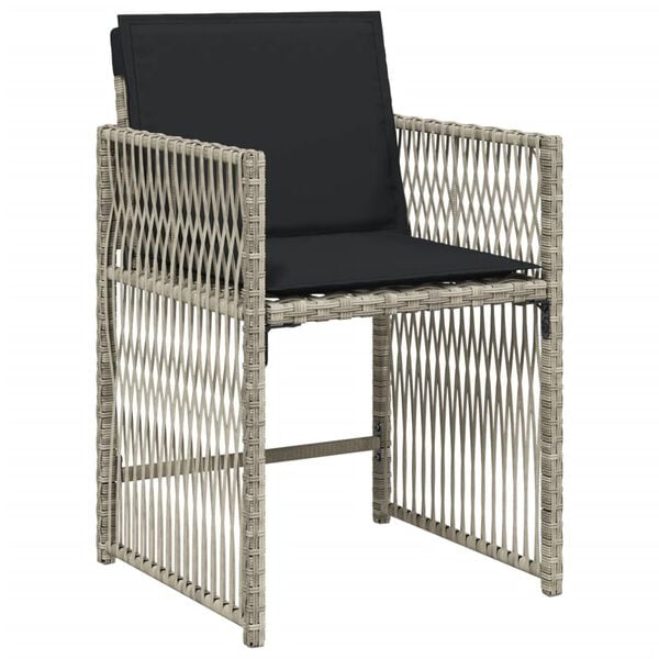 vidaXL 5r&eacute;szes vil&aacute;gossz&uuml;rke polyrattan kerti &eacute;tkezőgarnit&uacute;ra p&aacute;rn&aacute;val