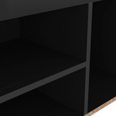 vidaXL magasfényű fekete cipőtároló pad párnával 80 x 30 x 47 cm