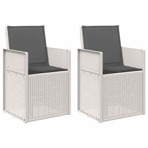 vidaXL Kerti &eacute;tkező sz&eacute;kek 2 pcs Feh&eacute;r &eacute;s Antracitsz&uuml;rke PP