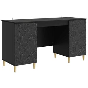 vidaXL Asztal Fekete Szerelt Fa 142,5 x 50 x 75 cm