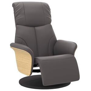 vidaXL sz&uuml;rke műbőr d&ouml;nthető fotel l&aacute;btart&oacute;val