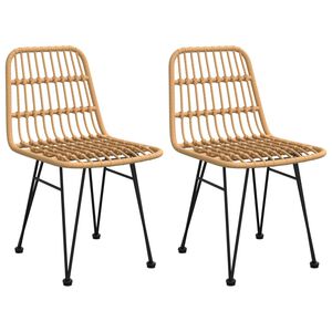 vidaXL 2 db polietil&eacute;n rattan kerti sz&eacute;k 48 x 62 x 84 cm