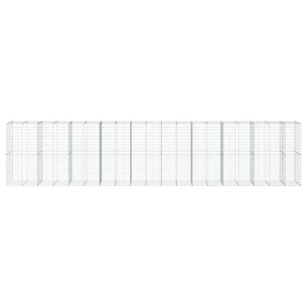 vidaXL horganyzott vas gabion kosár fedéllel 950 x 100 x 200 cm